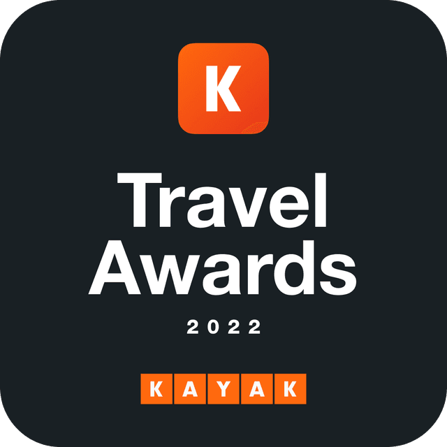 Logo und Badge: Unsere KAYAK Travel Award Auszeichnung - Auszeichnung der Pension Moselvilla 1900